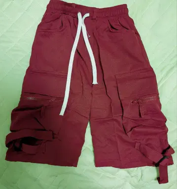 카고 숏 팬츠 여성용 S 빈티지풍 버건디