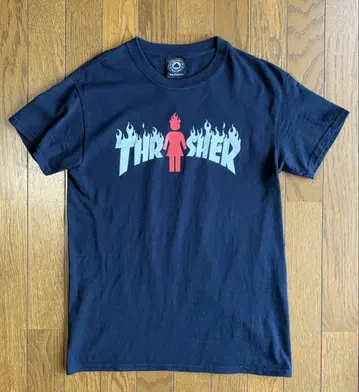 THRASHER와 GIRL의 콜라보 티셔츠 블랙