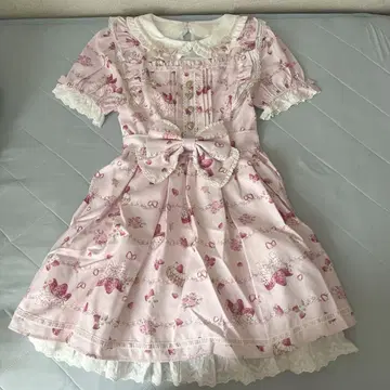 LIZLISA Creamy Berry 패턴 원피스 핑크 L 사이즈