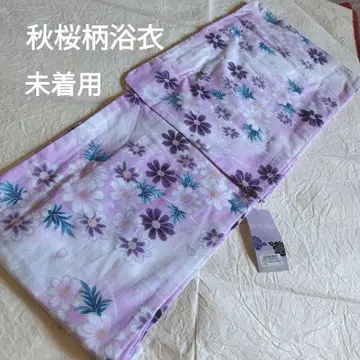 미착용 코스모스 패턴 유카타