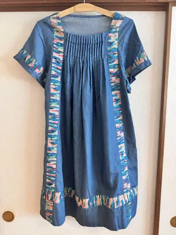 TSUMORI CHISATO 데님 블루 반팔 원피스