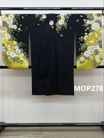 2자 소매 폴리에스테르 기모노 하카마용 자수 모란 문양
