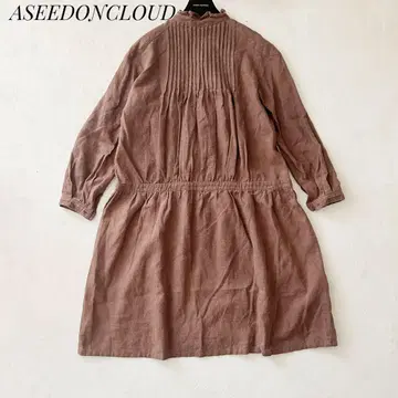 아시돈 클라우드 린넨 스탠딩 칼라 프릴 턱 원피스