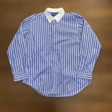 Ralph Lauren 블루 화이트 스트라이프 셔츠 L/17-17.5