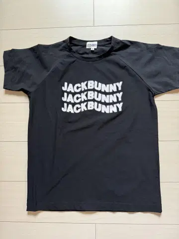 Jack Bunny 로고 프린트 티셔츠 사이즈 2 블랙