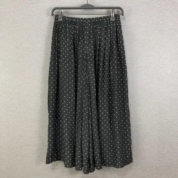 BEARDSLEY 도트 주름 쉬폰 개더 팬츠 F 블랙