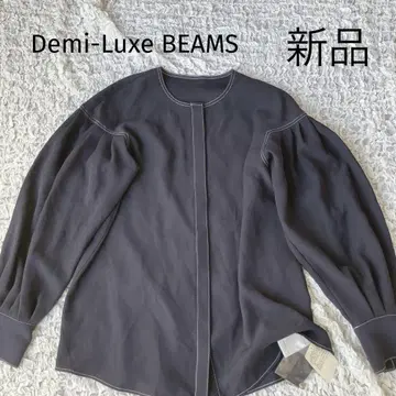 택 포함 새상품 Demi-Luxe 빔즈 조젯 스티치 블라우스