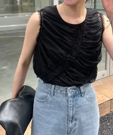 새상품 이너 SET 셔링 탱크 블랙, 셔링 탱크만