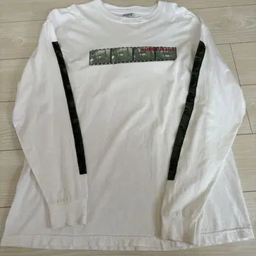 GUESS 90s USA 긴팔 티셔츠 L 소매 프린팅 화이트 롱T