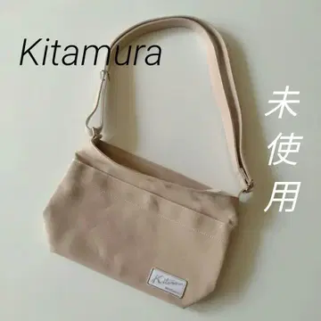 미사용 새상품 키타무라 로고 와펜 숄더백 캔버스 kitamura