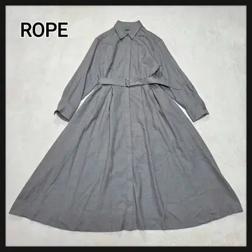 [컨디션 최상] ROPE 셔츠 원피스 맥시 길이 울 블렌드 벨트 포함