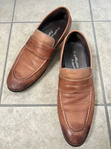 GIANFRANCO BASCHIERI 브라운 로퍼 25.5cm