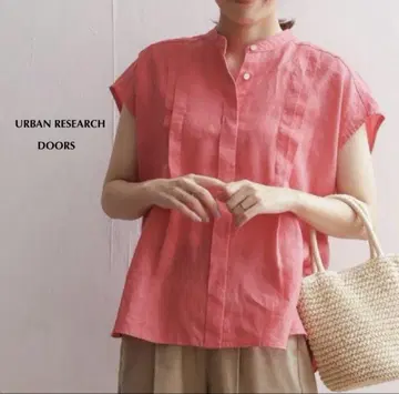 URBAN RESEARCH DOORS 린넨 프렌치 슬리브 셔츠
