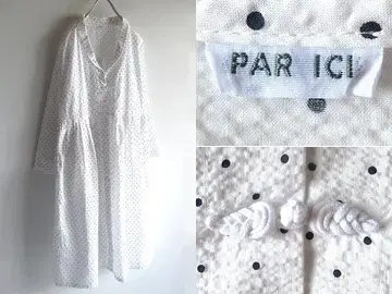 PAR ICI 팰리시 폴카 도트 시어서커 원피스 F