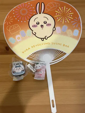 쿠라스시 치이카와 토끼 하치와레 부채 마그넷 피규어 3점