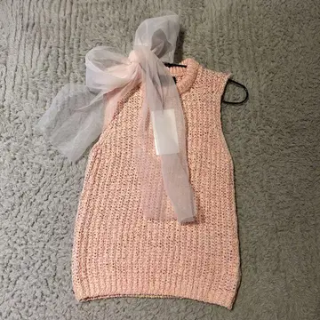 ZARA 자라 오간자 리본 니트탑 미사용 새상품