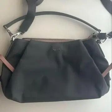 에네스베 agnes b. 블랙 나일론 숄더백