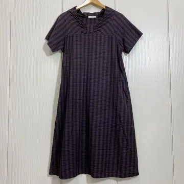 아부치 애플 하우스 코튼 반팔 원피스