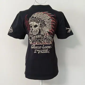 VANSON 스컬 인디언 헤드 티셔츠 블랙 여성용
