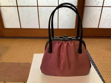 기모노 가방 핑크 패브릭 소재 가마구치