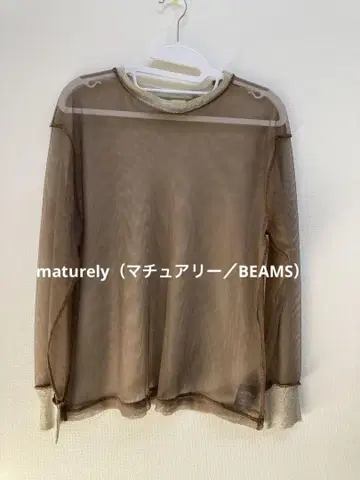 metaruty 메쉬 브라운 긴팔 크루넥