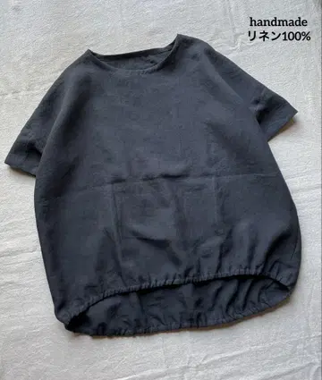 핸드메이드 뒷면이 긴 넉넉한 풀오버 린넨 100%