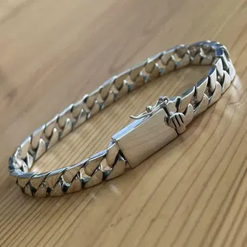 실버 925 감정 키헤이 체인 팔찌 7mm x 20cm 쿠반