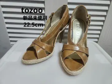 tozoo 투즈 미사용 새상품 일본제 하이힐 샌들 카멜 천연 가죽