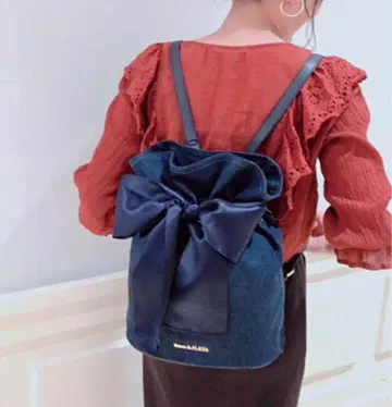 Maison de FLEUR 데님 리본 백팩