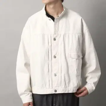 Kaptain Sunshine 스몰 트래커 데님 재킷 38 화이트