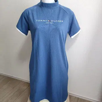 새상품급 TOMMY HILFIGER 블루 하이넥 원피스 M
