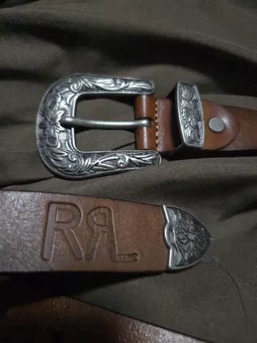 RRL 브라운 가죽 벨트