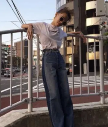 마우지 데님 SIDE LINE WIDE DENIM 26