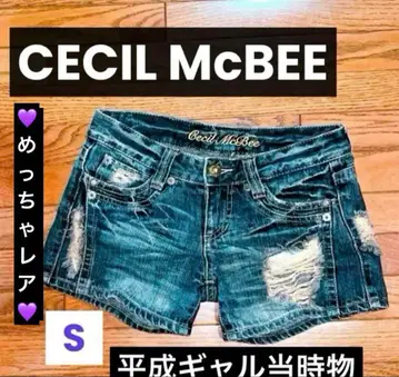 헤이세이 갸루 당시의 y2k 세실 숏팬츠 데미지 데님 S 사이즈