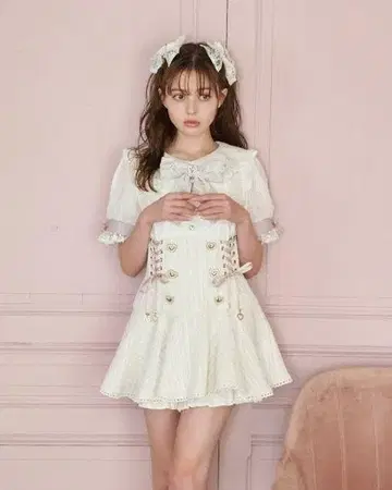 LIZ LISA 정품 트위드 셋업 완판템 화이트 지뢰계