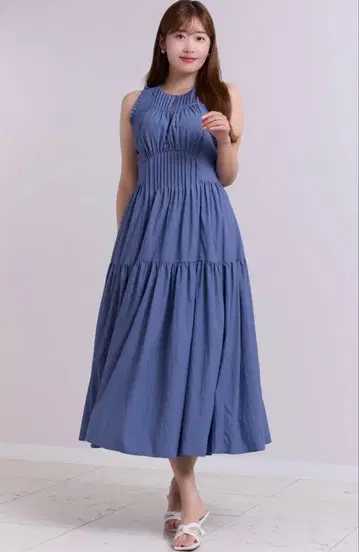 herlipto Viera Pintuck Tiered Dress sea