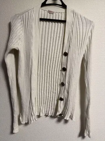 DRESSTERIOR 아이보리 리브 니트 가디건