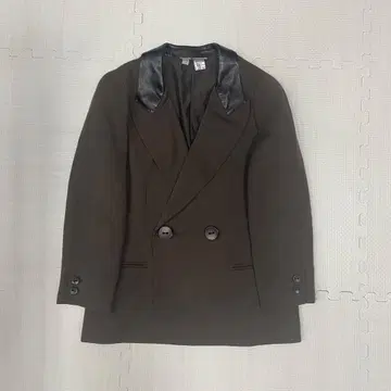 더블 브레스트 테일러드 자켓 브라운 L 사이즈 이탈리아제 울