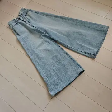 CLANE 클라네 라이트 블루 데님 와이드 레그 팬츠 사이즈 0