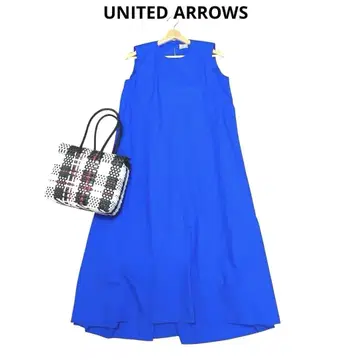 [새상품급] UNITED ARROWS 슬리브리스 원피스 프리 블루