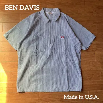 새상품급 USA제 BEN DAVIS 히코리 하프 지퍼 워크 셔츠 L