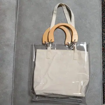 미사용 새상품 클리어 비닐 토트백