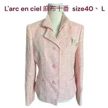 새상품급 L'arc en ciel 마부토주반 핑크 트위드 자켓