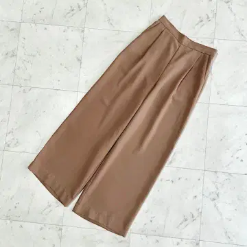 유나이티드 애로우즈 와이드 팬츠 여성용 브라운 베이지 S