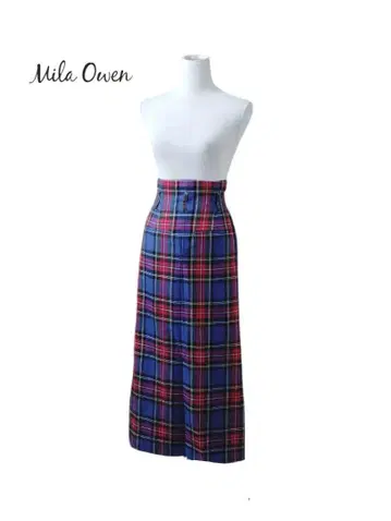 Mila Owen 미라 오웬 체크 무늬 I라인 롱 스커트