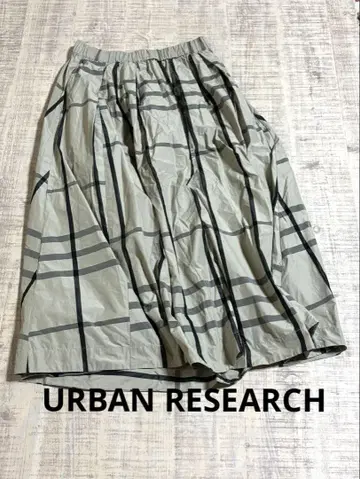 URBAN RESEARCH 체크 무늬 롱 플레어 스커트