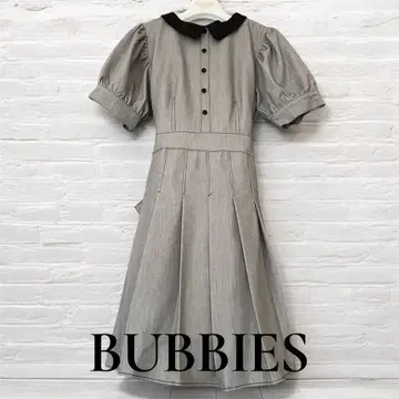 새상품 BUBBIES 버블스 플리츠 원피스 리본 옷깃 F 한국 지뢰 양산