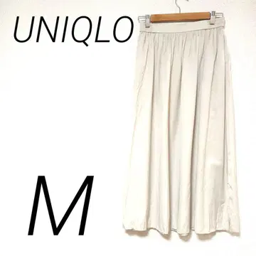 UNIQLO 실버 플레어 스커트 허리밴딩 캐주얼