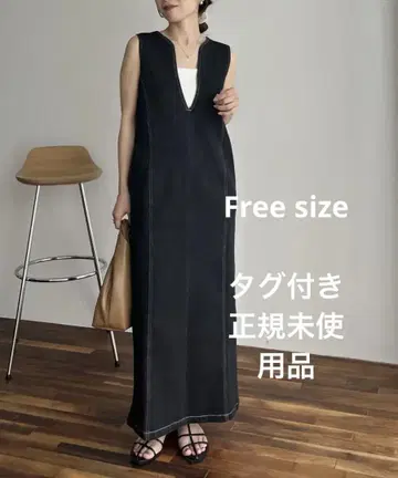 CAPRICIEUX LE'MAGE I라인 데님 원피스