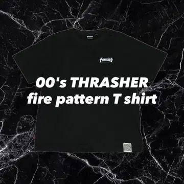 THRASHER 트레셔 파이어 패턴 파이어 패턴 티셔츠